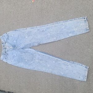 Vintage 80s Acid Wash High Rise Distressed Light Blue Skinny Jeans Womens Sz 5